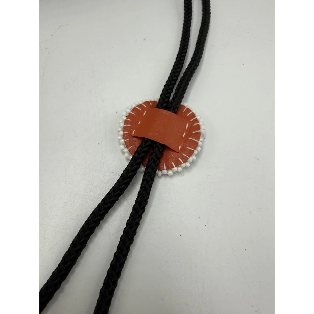 Handmade Beaded Bolo Tie Medicine Wheel Western Southwestern Black Cord Necklace
